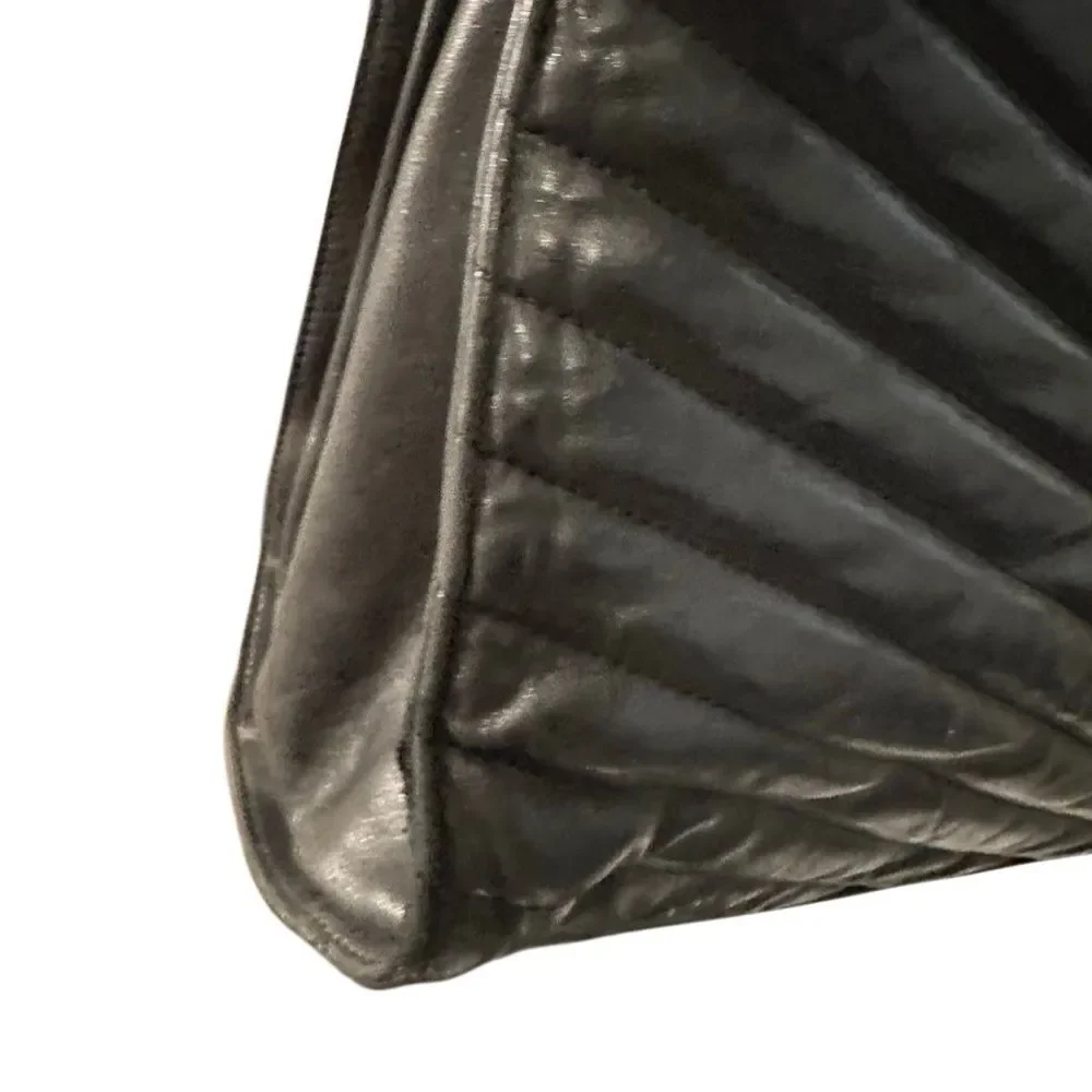 CHANEL Black Quilted Tote with Gold Chain